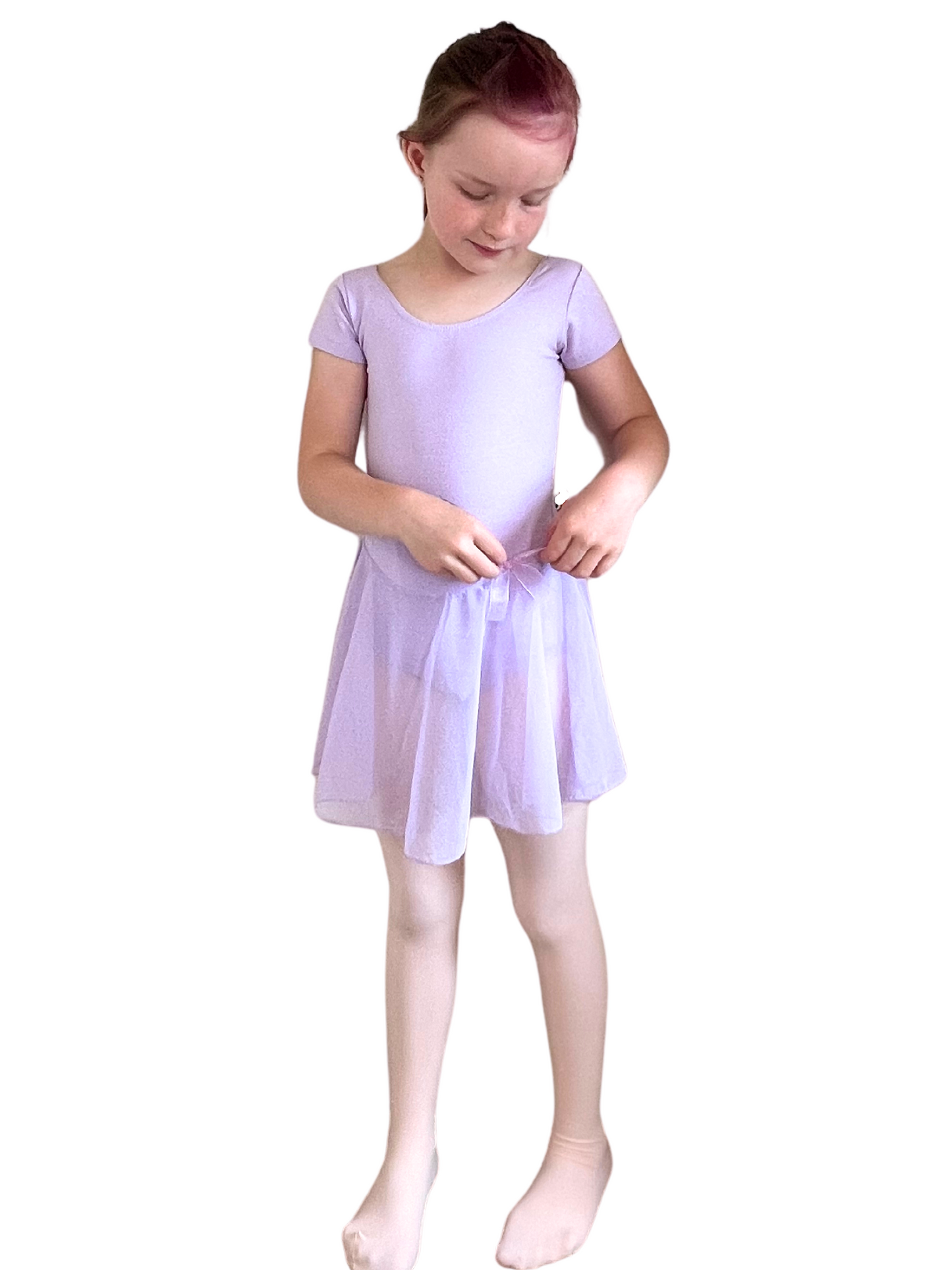 Short Sleeve Leotard With Attached Skirt RAD style purple